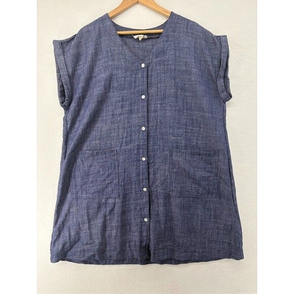 52Seven Dresses & Skirts - Women's 52Seven Plus Size 1X Button Down Denim Shirt Dress Chambray Boutique
